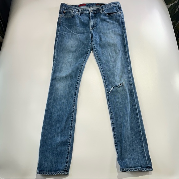AG Adriano Goldschmied Light Blue Straight Leg Jeans - Picture 2 of 14